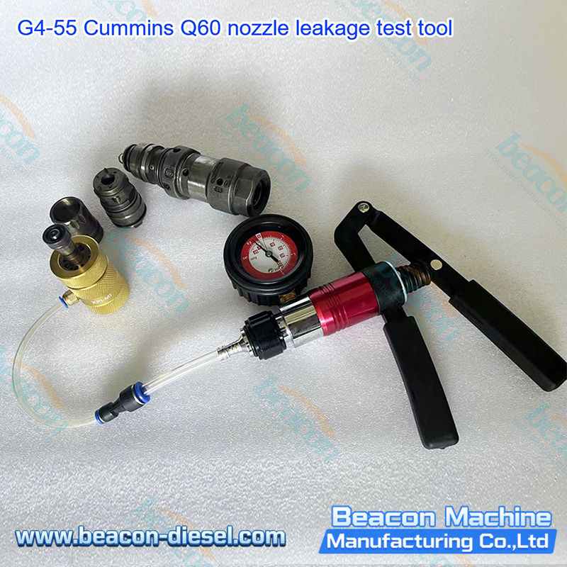 G4-55 Инструмент для проверки утечек форсунок Cummins Q60 - вид сбоку и функциональный вид инструмента для проверки утечек