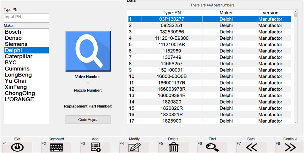 База данных инжекторов Delphi