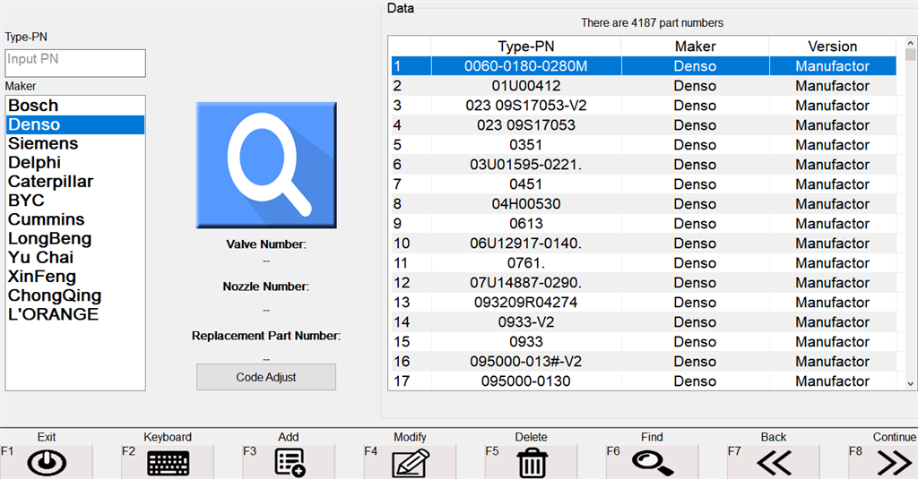 База данных форсунок Denso