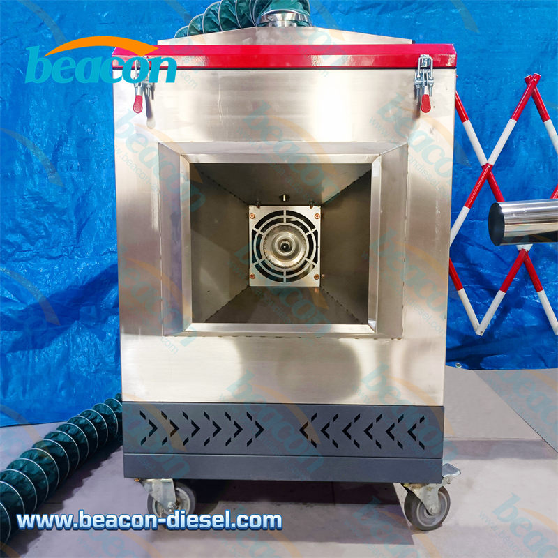 Профиль оборудования для очистки DPF, показывающий соединение с мобильным столом