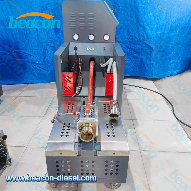 Профиль оборудования для очистки DPF, показывающий соединение с мобильным столом