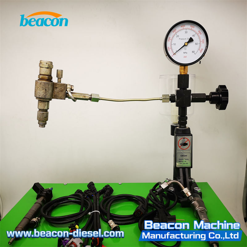 Деталь тестера форсунок S60H, установленного на блоке CRS1200